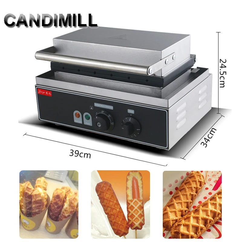 220V/110V French Muffin Hotdog Waffle Maker Machine Waffle Lolly Corn Makers Non-Stick Stainless Steel Baker Machine