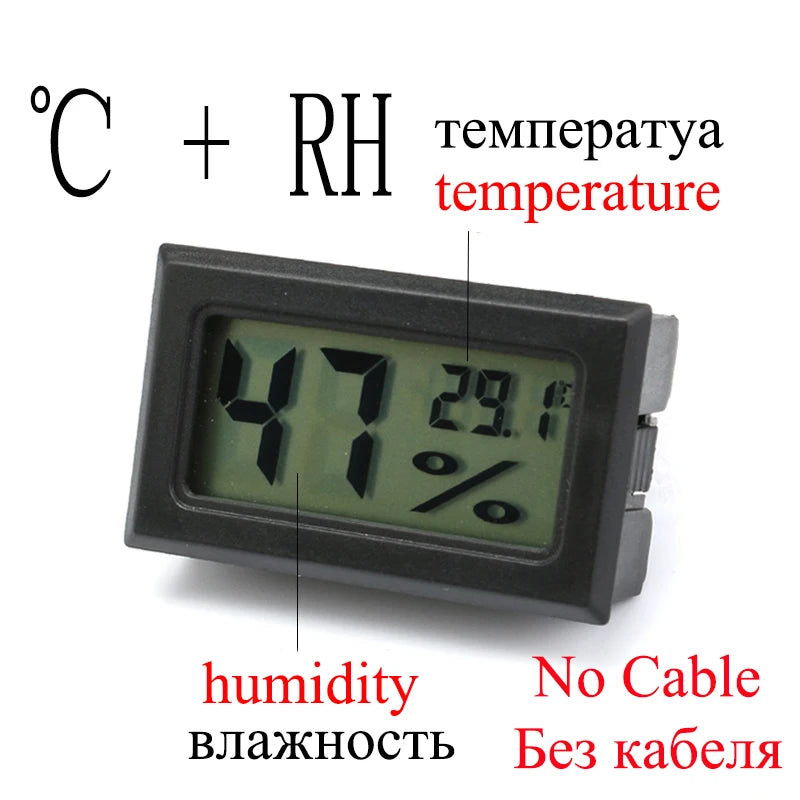 Meter Higrometer Termometer Digital Tinggi dengan Tepat Untuk Aksesori Tangki Akuarium Terarium Reptilia Kelembapan Suhu 