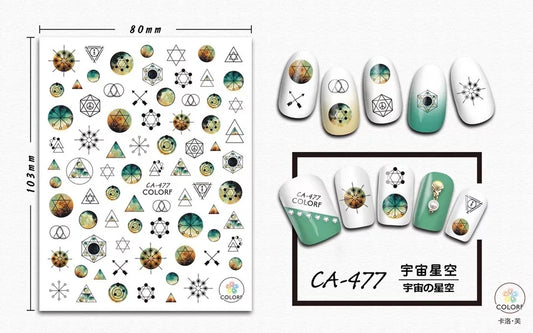 Terbaru CA-473 gaya retro 3d nail art sticker nail decal stamping eksport jepun reka bentuk rhinestones hiasan