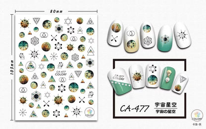 Newest CA-473 Retro style 3d nail art sticker nail decal stamping export japan designs rhinestones  decorations