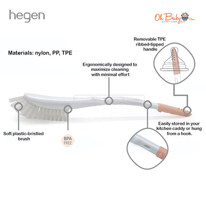 Hegen Bottle Brush & Teat Cleaner | Ergonomic Design, Gentle Cleaning | Untuk Semua Botol Bayi