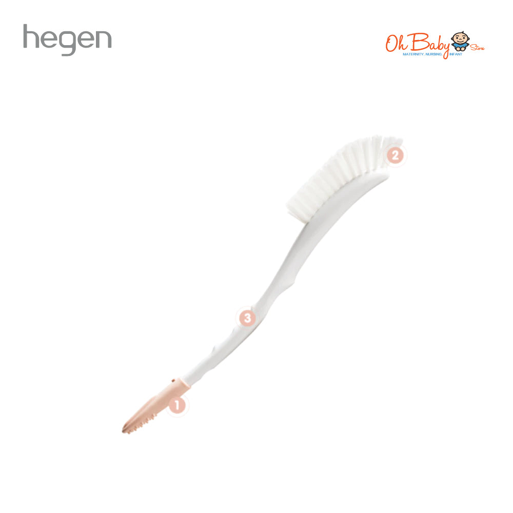 Hegen Bottle Brush & Teat Cleaner | Ergonomic Design, Gentle Cleaning | Untuk Semua Botol Bayi