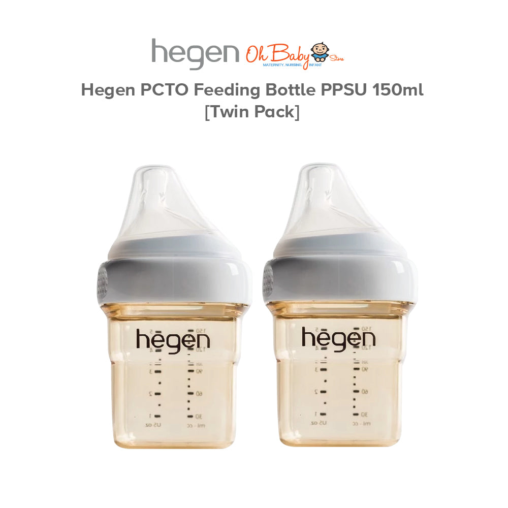 Hegen PCTO™ 150ml / 5oz Feeding Bottle PPSU | Slow Flow Teat (Newborn) | Twin Pack