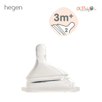 Hegen PCTO™ 240ml / 8oz Feeding Bottle PPSU | Medium Flow Teat (3–6 Bulan) | Twin Pack