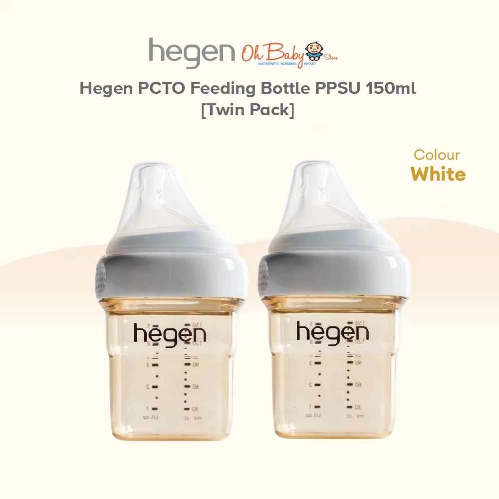 Hegen PCTO™ 150ml / 5oz Feeding Bottle PPSU | Slow Flow Teat (Newborn) | Twin Pack