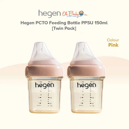 Hegen PCTO™ 150ml / 5oz Feeding Bottle PPSU | Slow Flow Teat (Newborn) | Twin Pack