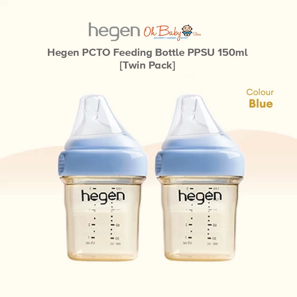 Hegen PCTO™ 150ml / 5oz Feeding Bottle PPSU | Slow Flow Teat (Newborn) | Twin Pack