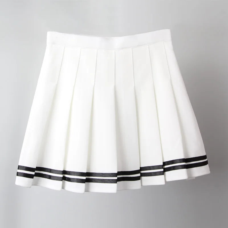 Vintage Korean Style Patchwork Skirt Harajuku JK Black Pleated Skirts Gothic Streetwear High Waist Mini Skirt Women Punk Skirt