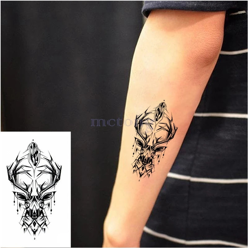 Pelekat Tato Sementara Kalis Air Tato Huruf Segitiga Rama-Rama Tatuajes Tangan Tatouage Body Flash FakeTattoo Sticker Taty 