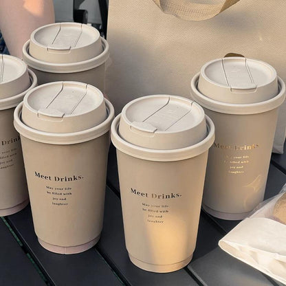 Disposable Custom 16oz 12oz 8oz Printed Paper Cups with Logo Lids for Hot and Cold Drinks Double Wall Paper Coffee and Tea Cups