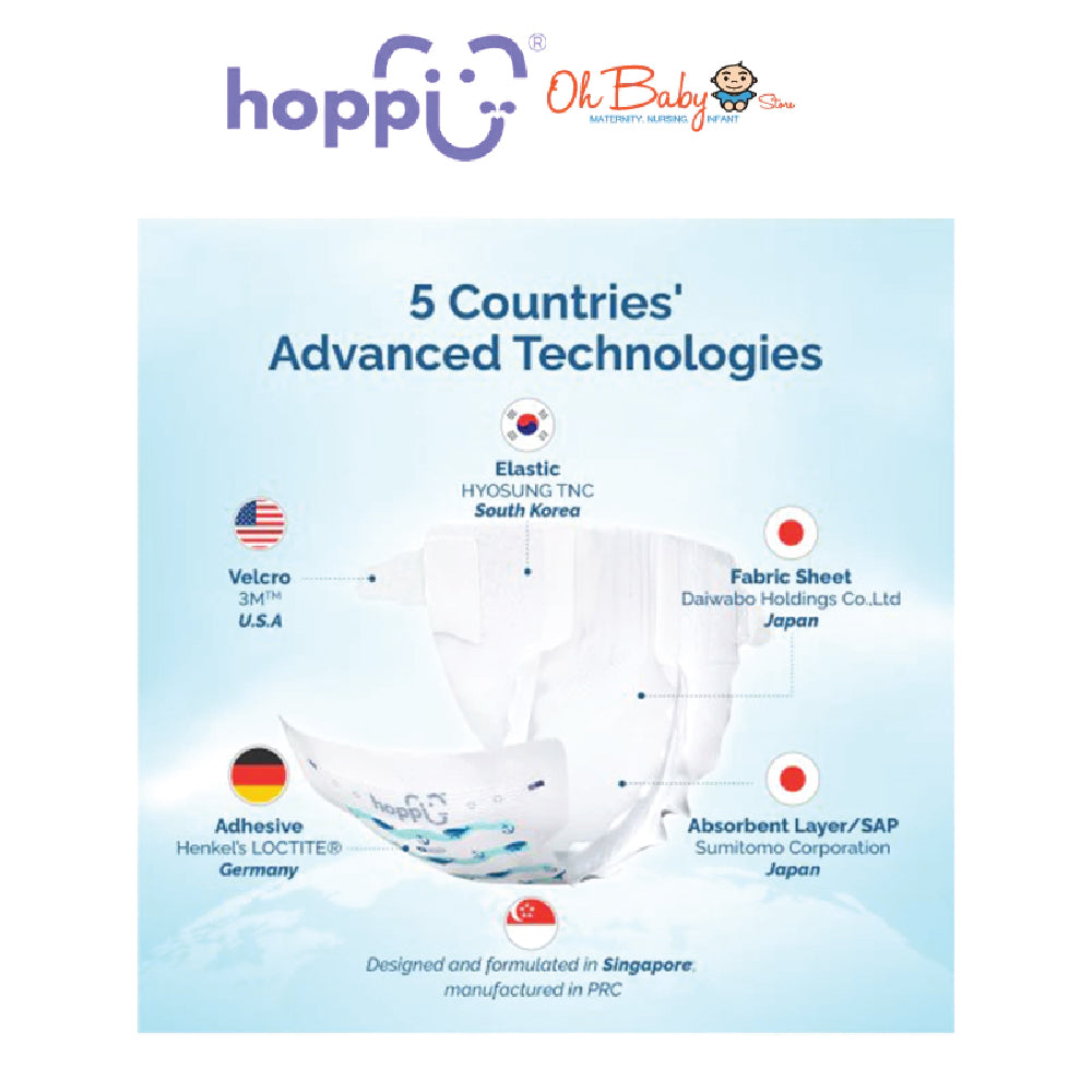 Hoppi AirDream Diapers | 2mm UltraCore™ Technology, Ultra Thin & Soft | 4 Pack Value Deal