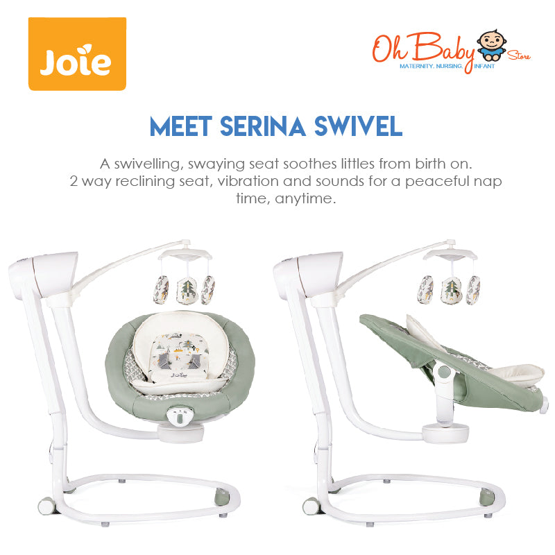 Joie serina™ Swivel Baby Swing | Multi-Direction Swing, Soothing & Comfortable | Newborn hingga 9kg | 2-Year Warranty