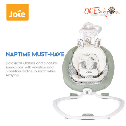 Joie serina™ Swivel Baby Swing | Multi-Direction Swing, Soothing & Comfortable | Newborn hingga 9kg | 2-Year Warranty