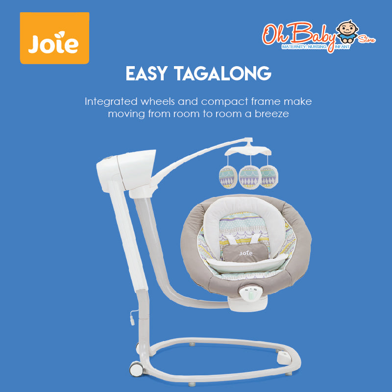 Joie serina™ Swivel Baby Swing | Multi-Direction Swing, Soothing & Comfortable | Newborn hingga 9kg | 2-Year Warranty
