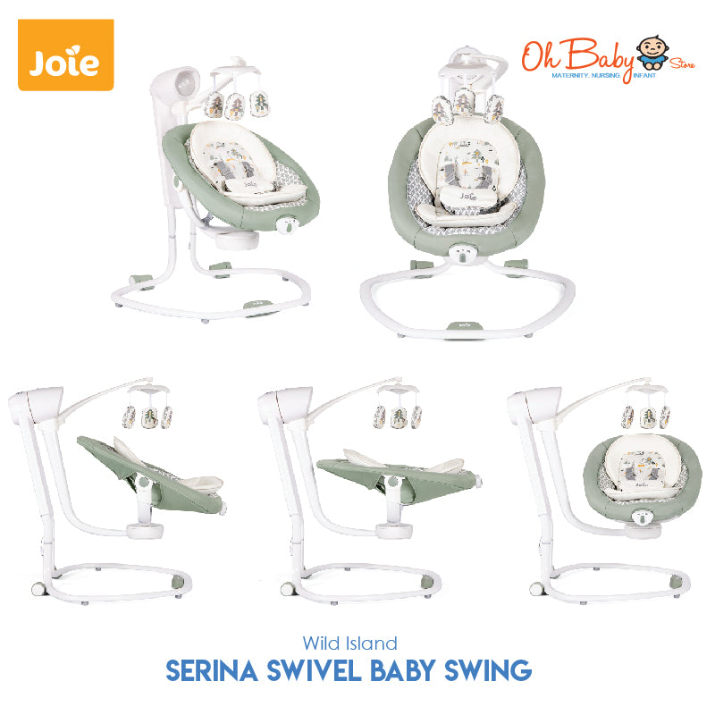 Joie serina™ Swivel Baby Swing | Multi-Direction Swing, Soothing & Comfortable | Newborn hingga 9kg | 2-Year Warranty