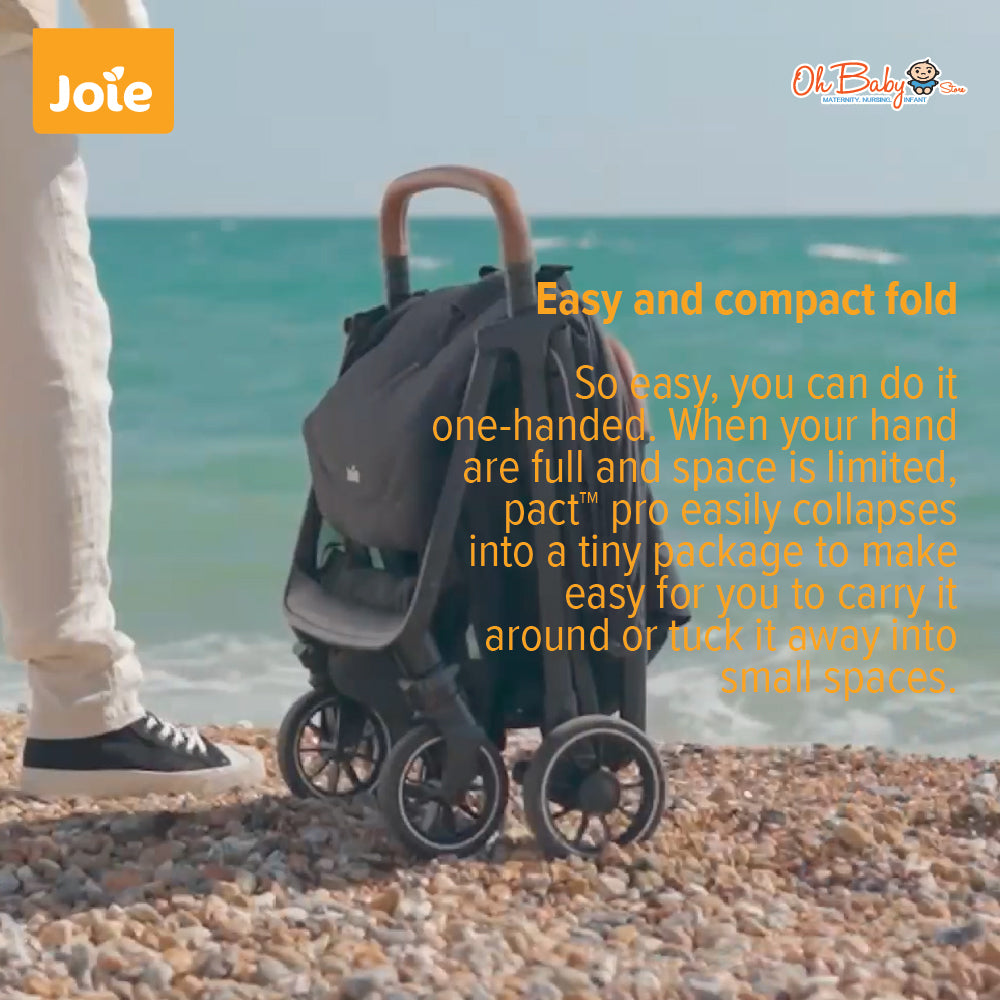 Joie Pact Pro Stroller | Lightweight Compact, One-Hand Fold, Travel-Ready | Lahir hingga 22kg | 2-Year Warranty