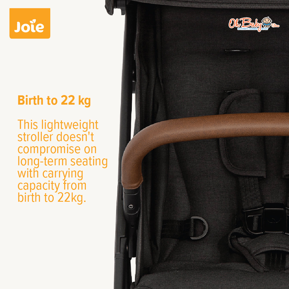 Joie Pact Pro Stroller | Lightweight Compact, One-Hand Fold, Travel-Ready | Lahir hingga 22kg | 2-Year Warranty
