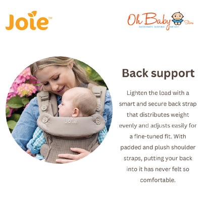 Joie savvy™ air | 4-in-1 Baby Carrier Berventilasi, Ergonomic Support | 3.5kg – 15kg | 2-Year Warranty
