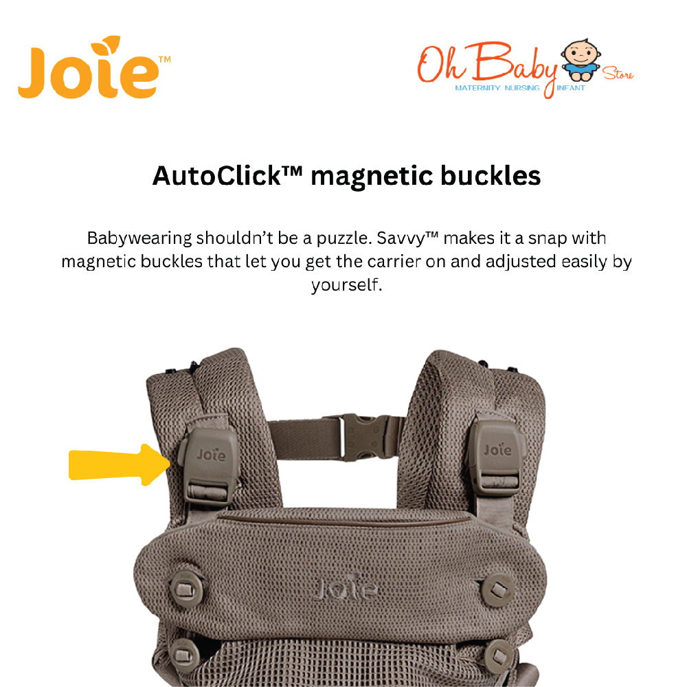 Joie savvy™ air | 4-in-1 Baby Carrier Berventilasi, Ergonomic Support | 3.5kg – 15kg | 2-Year Warranty