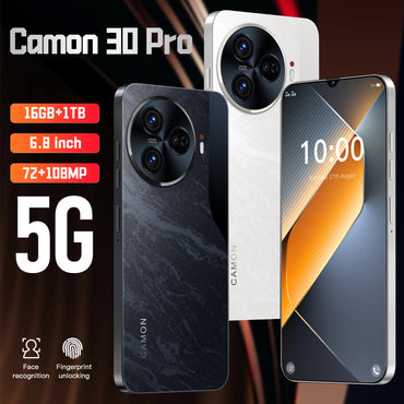 Camon 30 Pro Telefon Pintar 6.8 HD Telefon Mudah Alih Android Dibuka Kunci Kad Sim Dwi 5G 6800mAh 16GB+1TB Telefon Bimbit 72MP+108MP Celulares 