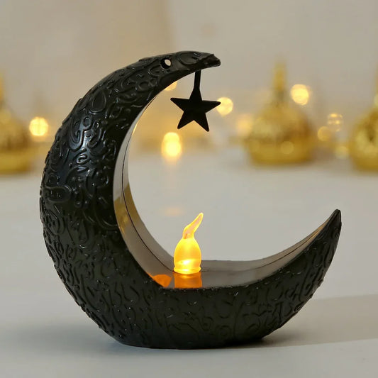 Hiasan Star Moon Led Candlestick Ramadan Kareem Moon Star Light Kanak-kanak Dewasa Happy Eid Mubarak Party Decor Party Eid Mubarak 