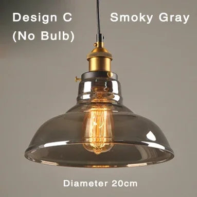 Clear Gray Amber Colour Vintage Pendant Lights Dining Glass Hanging Lamp Russia Loft Luminaire Modern Bedroom Light Fixtures