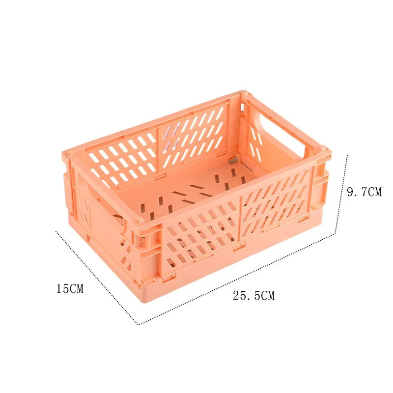 Plastic Foldable Storage Crate Folding Box Basket Stackable Cute Makeup Jewellery Toys Boxes for Storage Box Organizer Portable