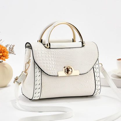 Beg Satchel Pemegang Atas Fesyen, Beg Crossbody Corak Buaya, Beg Tangan Elegan Wanita, Beg Bahu &amp; Dompet 