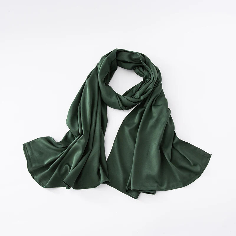 Cheap Plain Long Satin Polyester Scarves Matte Feeling Solid Women Scarf Soft Malaysia Women Shawl Big discount Muslim Hijab