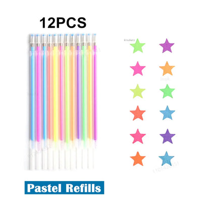 12Pcs/Set Ballpoint Pen Set Glitter Gel Pens For School Office Adult Coloring Book Journals Drawing Doodling Art Markers Gel Pen