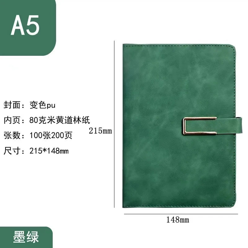 Vintage A5 Leatherbound Notebook Personalized Soft Cover Business Notebook Office Magnetic Buckle Notebook Diary Notebook