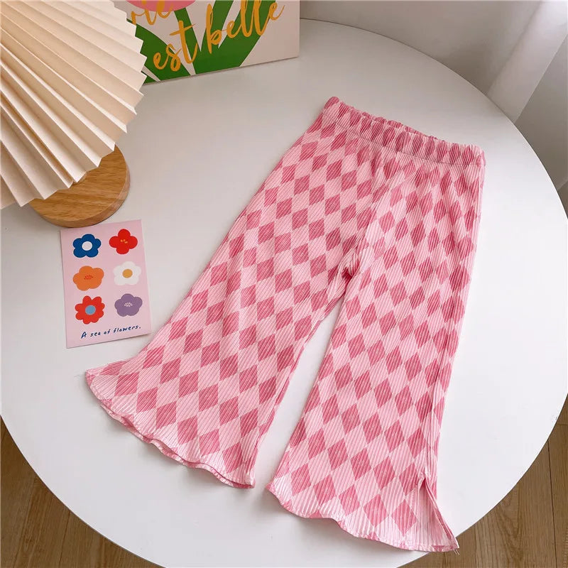 New Girls Summer Loose Anti-Mosquito Trousers Toddler Anti-Mosquito Trousers Printed Straight Trousers Children's Trousers
