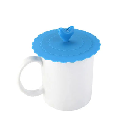 Creative Love Silicone Cup Cover Can Hold A Spoon Household Heatresistant Cup Accessories For Dust Prevention Friend Gift