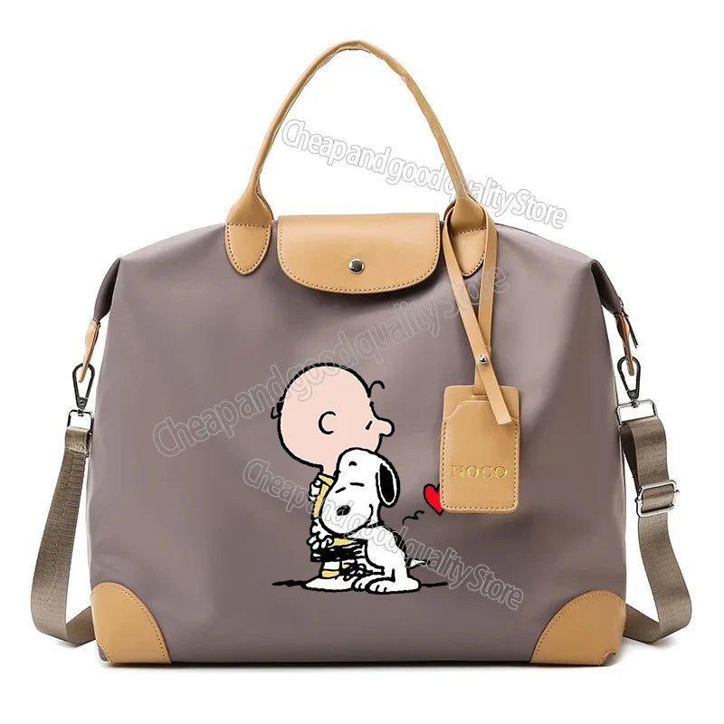 Snoopy Ladies Travel Bag Large Capacity Women's Handbag Waterproof Fashion Gym Bag Luggage Bag Shoulderbag Birthday Gift