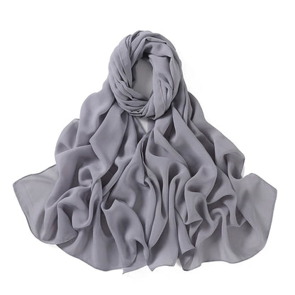 180*70cm New Muslim Chiffon Hijab Shawl Scarf Women Solid Color Head Wraps Women Hijabs Scarves Ladies Foulard Femme Muslim Veil