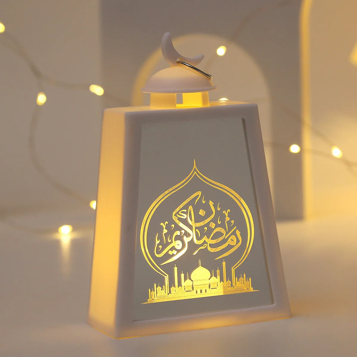 2025 Eid Mubarak Candle Lamp Creative Night Light Lantern Candle Holder Eid Mubarak Islamic Muslim Party Decor Decorative Lamp