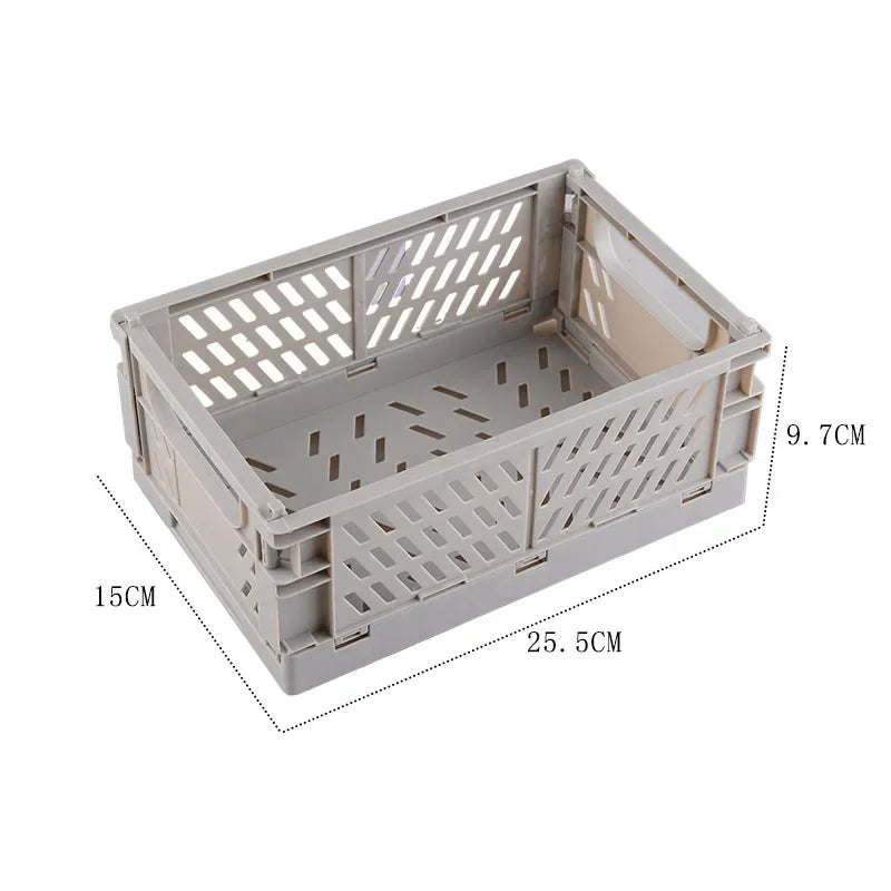 Plastic Foldable Storage Crate Folding Box Basket Stackable Cute Makeup Jewellery Toys Boxes for Storage Box Organizer Portable