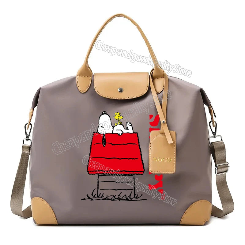 Snoopy Ladies Travel Bag Large Capacity Women's Handbag Waterproof Fashion Gym Bag Luggage Bag Shoulderbag Birthday Gift