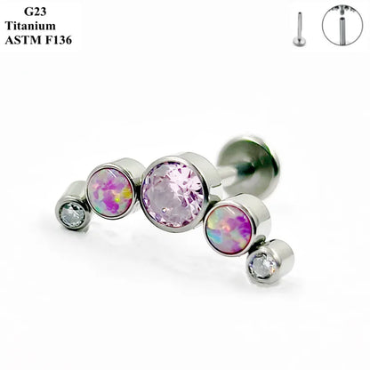 G23 Titanium Telinga Stud Zirkon Opal Tindik Barang Kemas Dalam 25 Warna Pilihan Wanita Bar Parti Fesyen Telinga Rawan Stud 