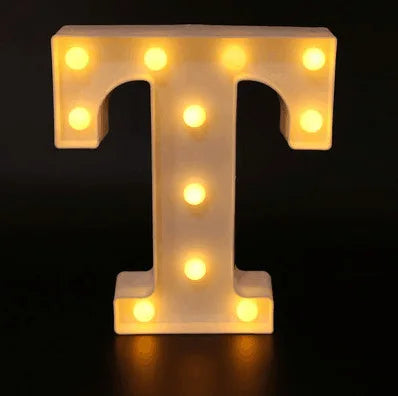 Decorative Name Letters Alphabet Letter LED Lights Luminous Number Lamp Night Light Wedding Birthday Christmas Party Decor Home