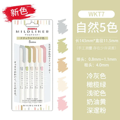 5/10pcs Zebra Highlighter Pen Markers Double Ended Twin Tip Highlighter Set For School Office Drawing Writing Japanese Stationer