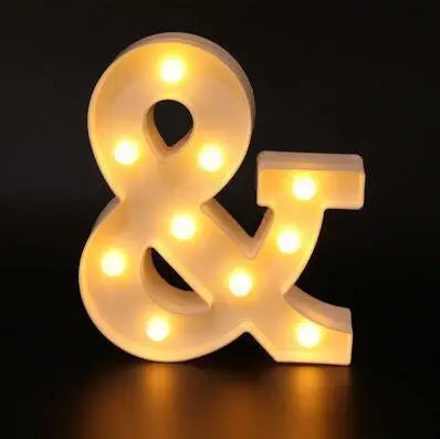 Decorative Name Letters Alphabet Letter LED Lights Luminous Number Lamp Night Light Wedding Birthday Christmas Party Decor Home