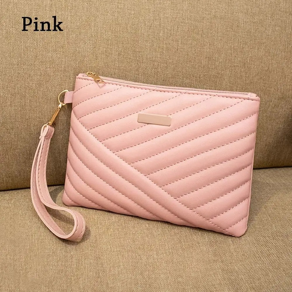 Women Wristlet Bag Stylish Women Leather Envelope Bag Shopping Traveling Portable Small Purse Clutch Wallet