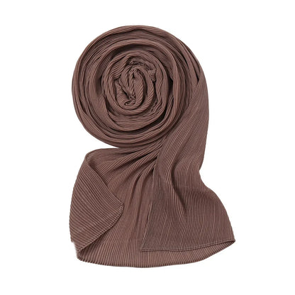 Big Size Pleated Chiffon Hijab Scarf for Muslim Women Turban Pashmina Shawls and Scarves Women Bandana Headband Hijabs Headscarf