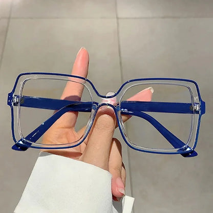 Cermin Mata Optik Anti-biru Warna Personaliti Kotak Retro Gaya Baharu 