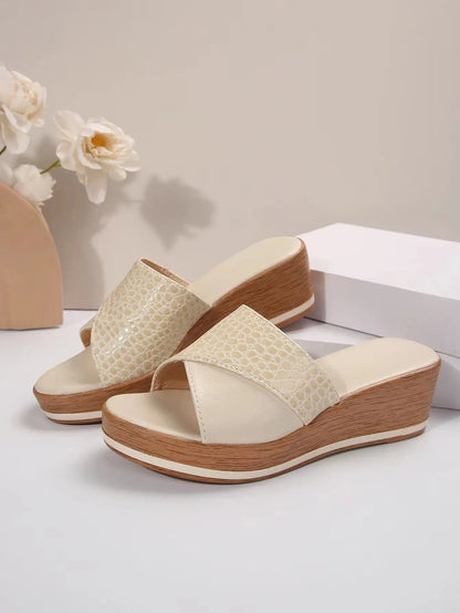 Sandal Wanita Hemp Wedge Heels Sandalias Mujer Platform Sandal Kasut Wedges Musim Panas untuk Wanita Kasut Musim Panas Selipar Wanita 