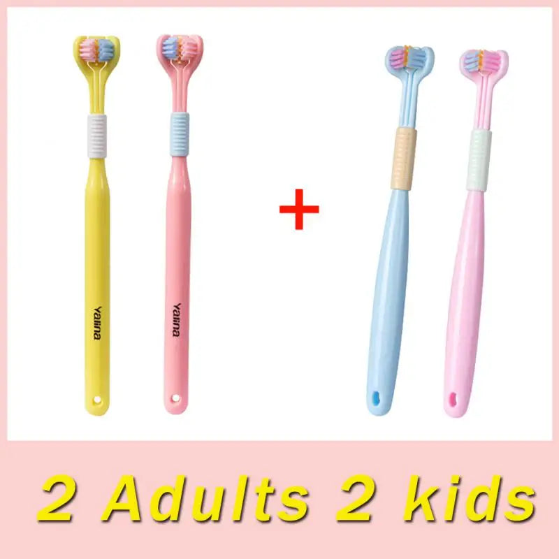 Three Sided Soft Hair Tooth Toothbrush Adult Children Toothbrush Ultra Fine Soft Bristle Oral Care Safety Teeth Brush Cleaner