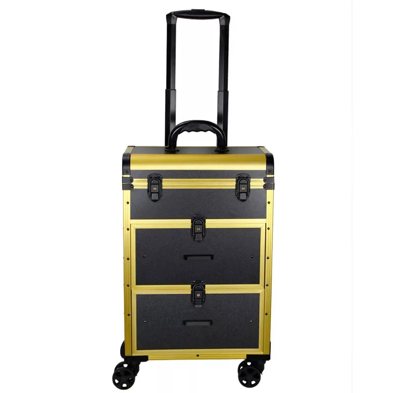 New Professional cosmetic case Box Nail tattoo Rolling luggage bag makeup case on wheels multi-function Beauty trolley suitcase