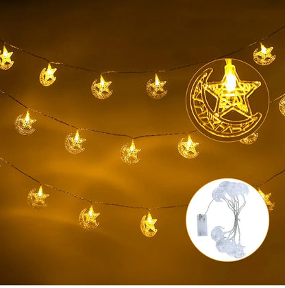 Bintang Bulan Eid Mubarak String Light 2024 Hiasan Ramadan Untuk Rumah Ramadan Kareem Islam Hiasan Pesta Muslim Hadiah Idul Adha 