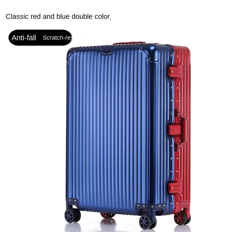 Suitcase 100% Aluminum Metal Password Trolley Luggage Suitcase Trip Cabin Carry-on 20/24/28/32 Inch Travel Bags Suitcases